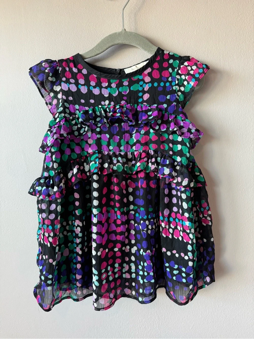 Kate Spade New York Multicolor Confetti Polka Dot Tiered Ruffle Dress 24 Months